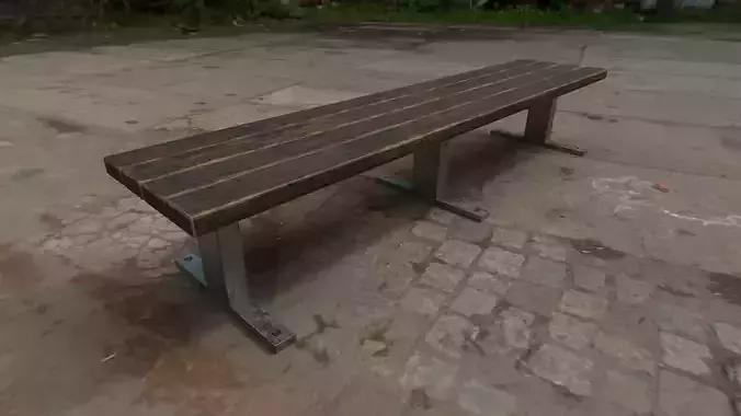 bench 3 low poly unwrapped Low-poly 3D model