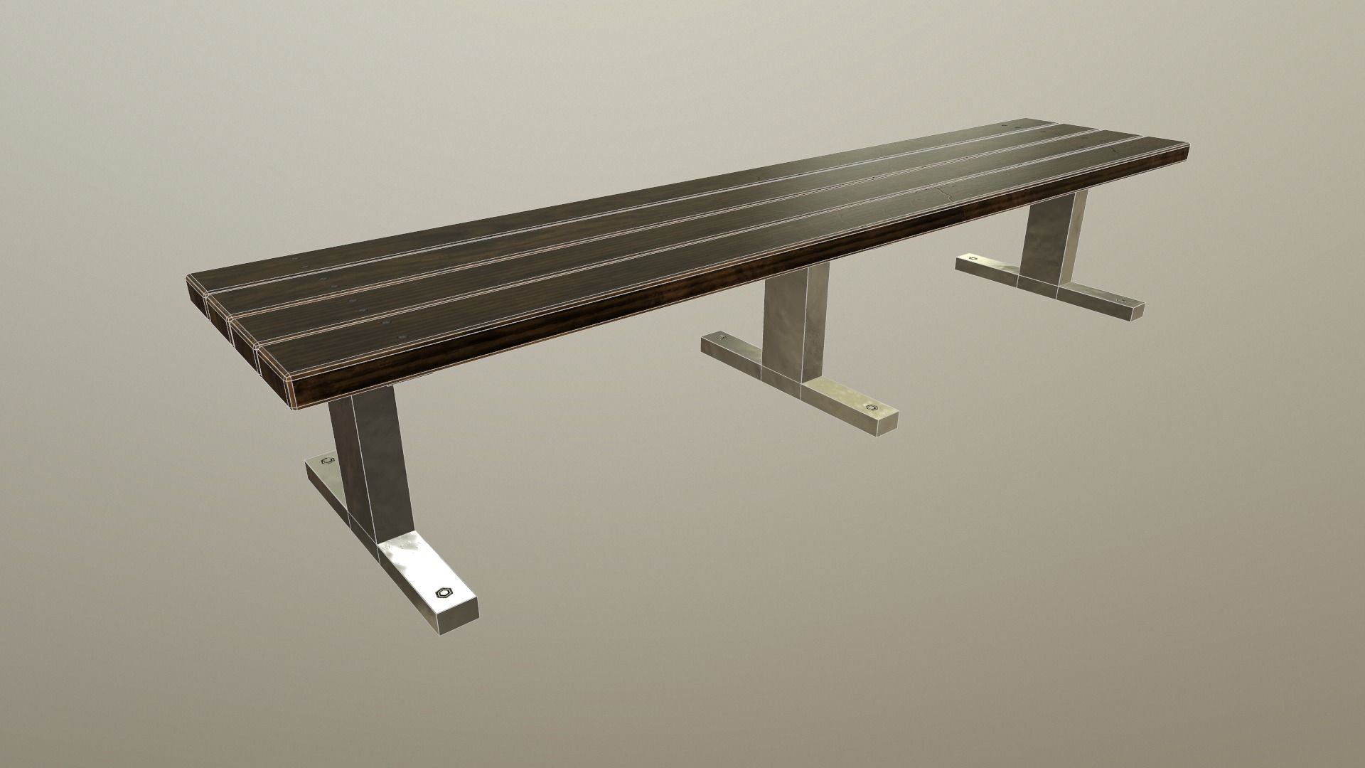 bench 3 low poly unwrapped Low-poly 3D model_8