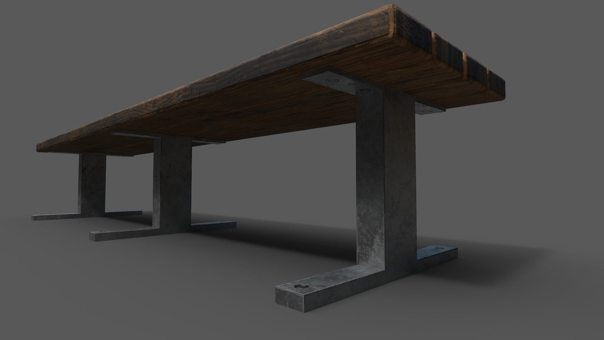 bench 3 low poly unwrapped Low-poly 3D model_3
