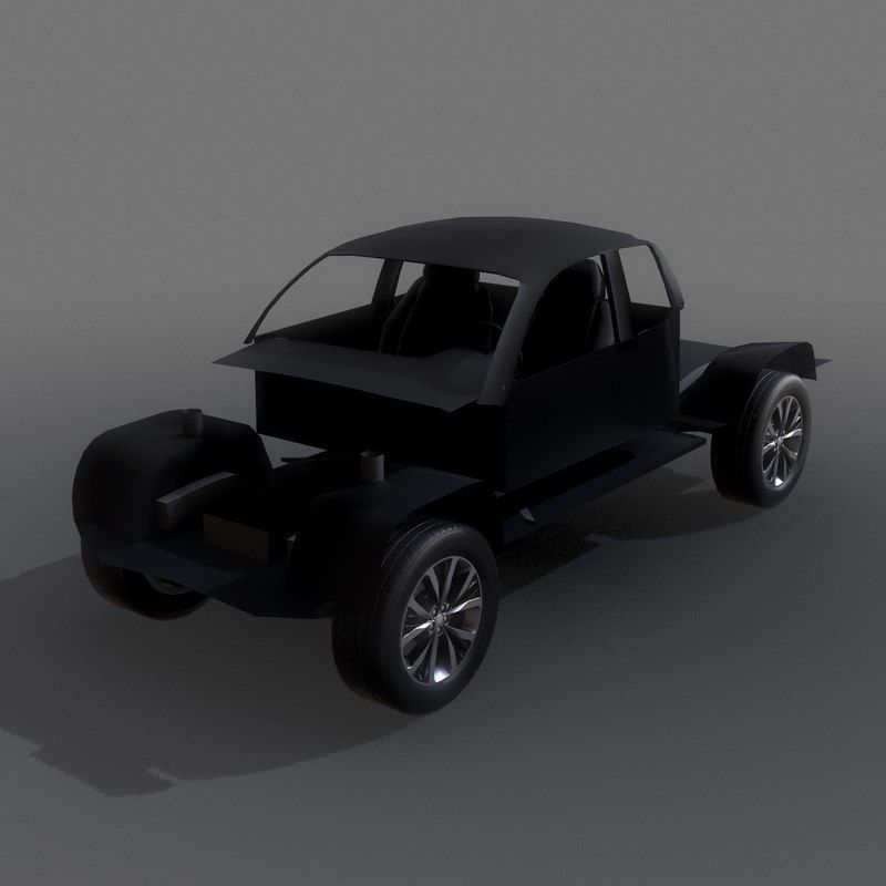Pick-up Truck Game Ready Low-poly 3D model_13