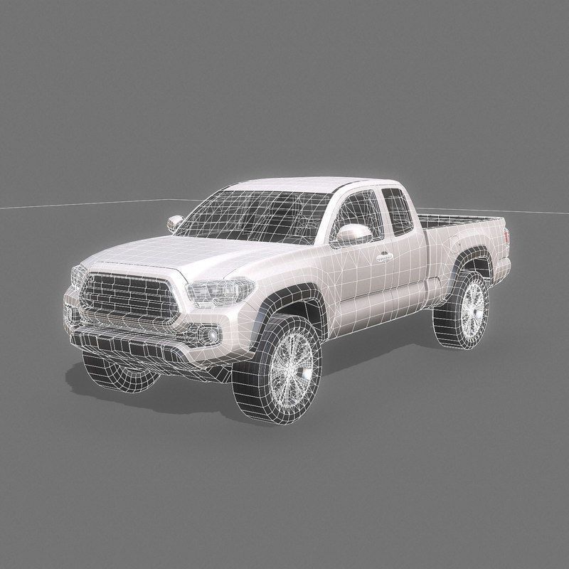 Pick-up Truck Game Ready Low-poly 3D model_16