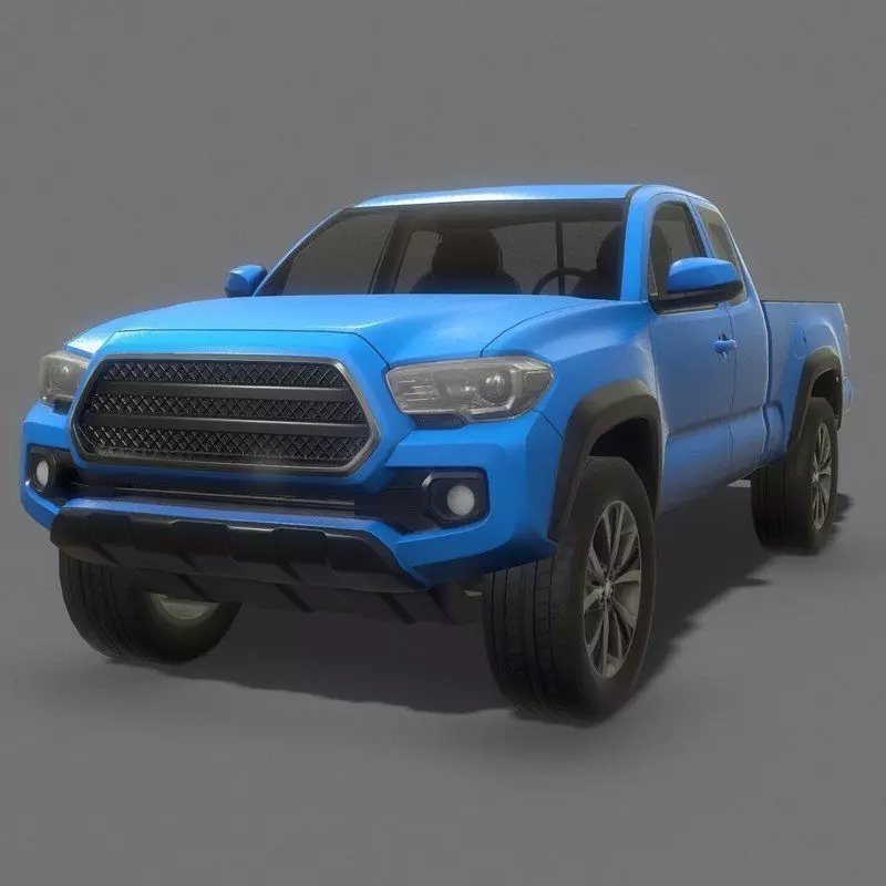 Pick-up Truck Game Ready Low-poly 3D model_0