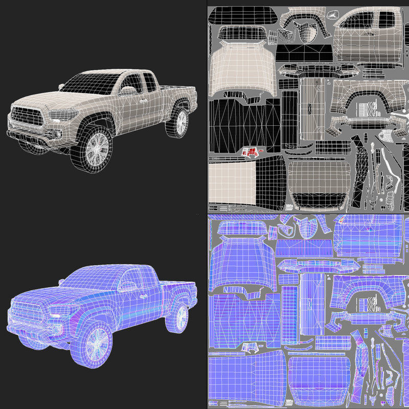 Pick-up Truck Game Ready Low-poly 3D model_15