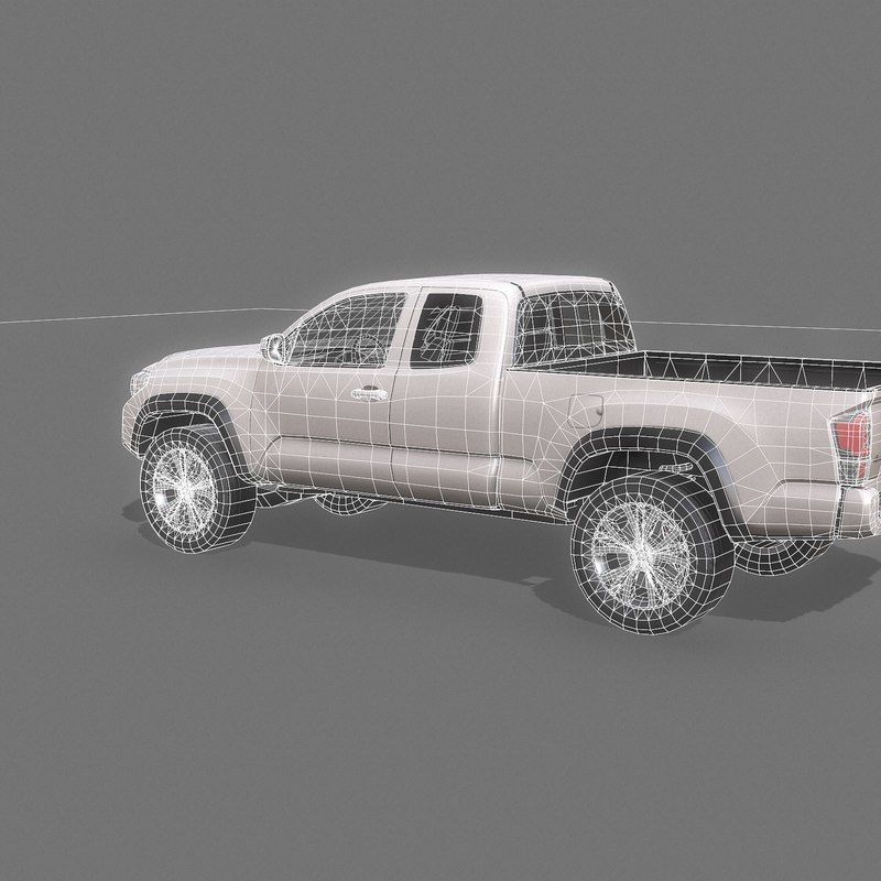 Pick-up Truck Game Ready Low-poly 3D model_17