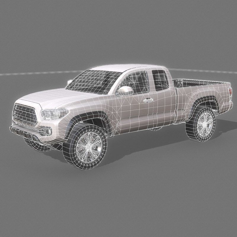 Pick-up Truck Game Ready Low-poly 3D model_6