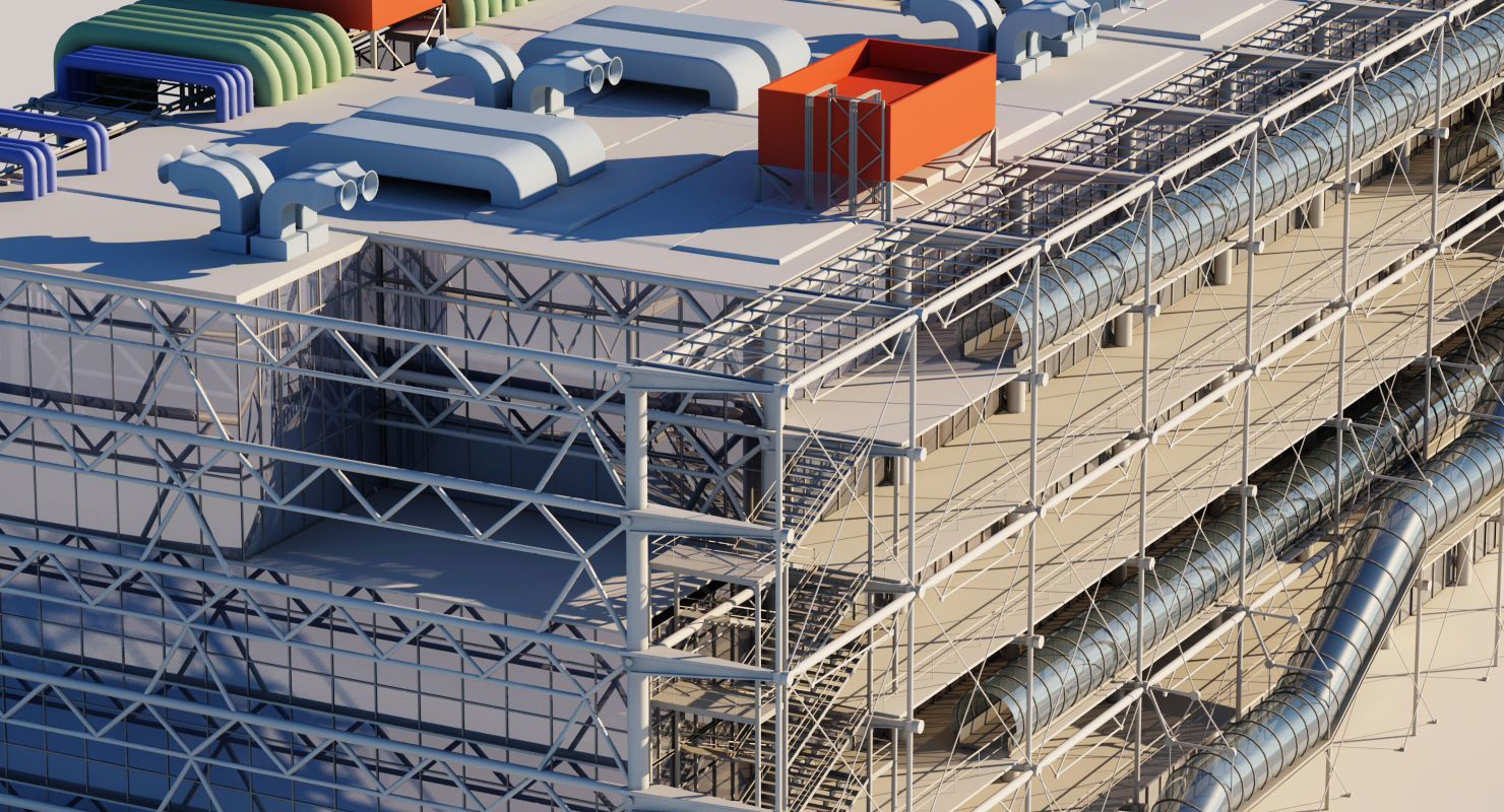 Pompidou Center 3D model_6