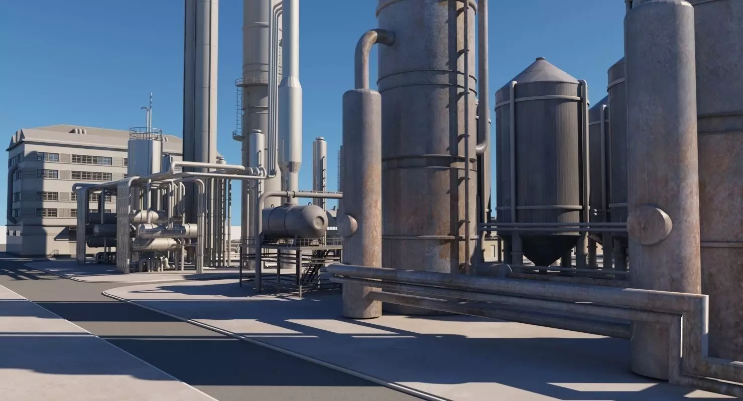 Oil Refinery 3D model