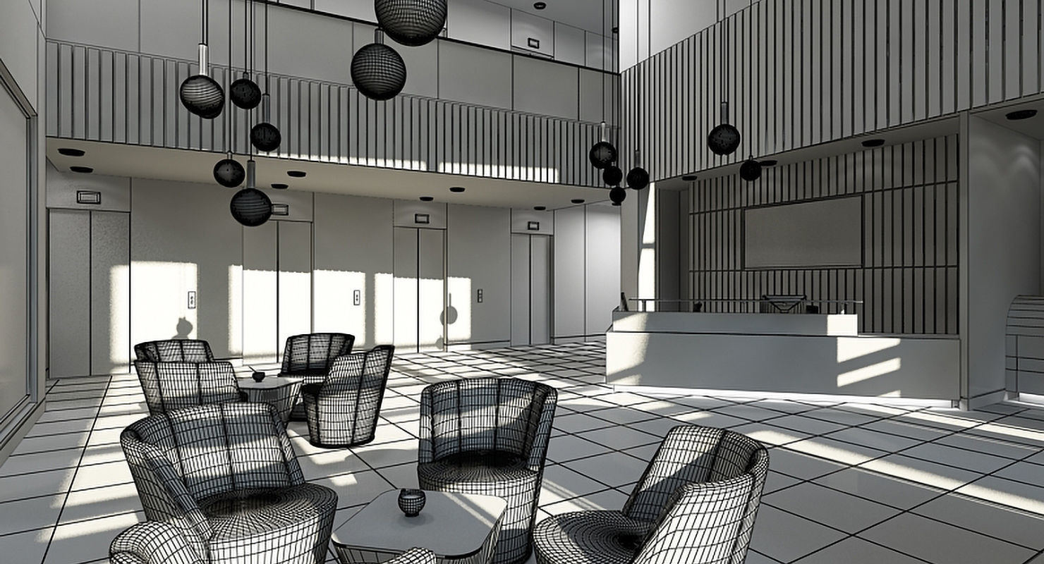 Office Interior Reception 3 3D model_11