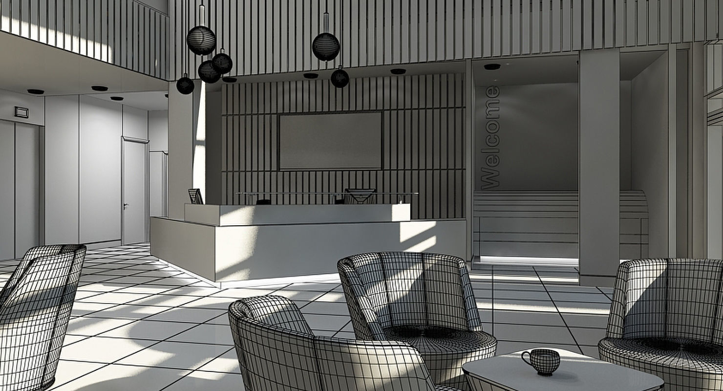 Office Interior Reception 3 3D model_12