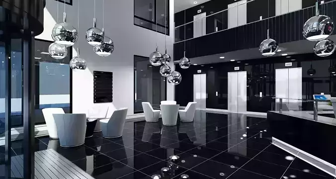 Office Interior Reception 3D model