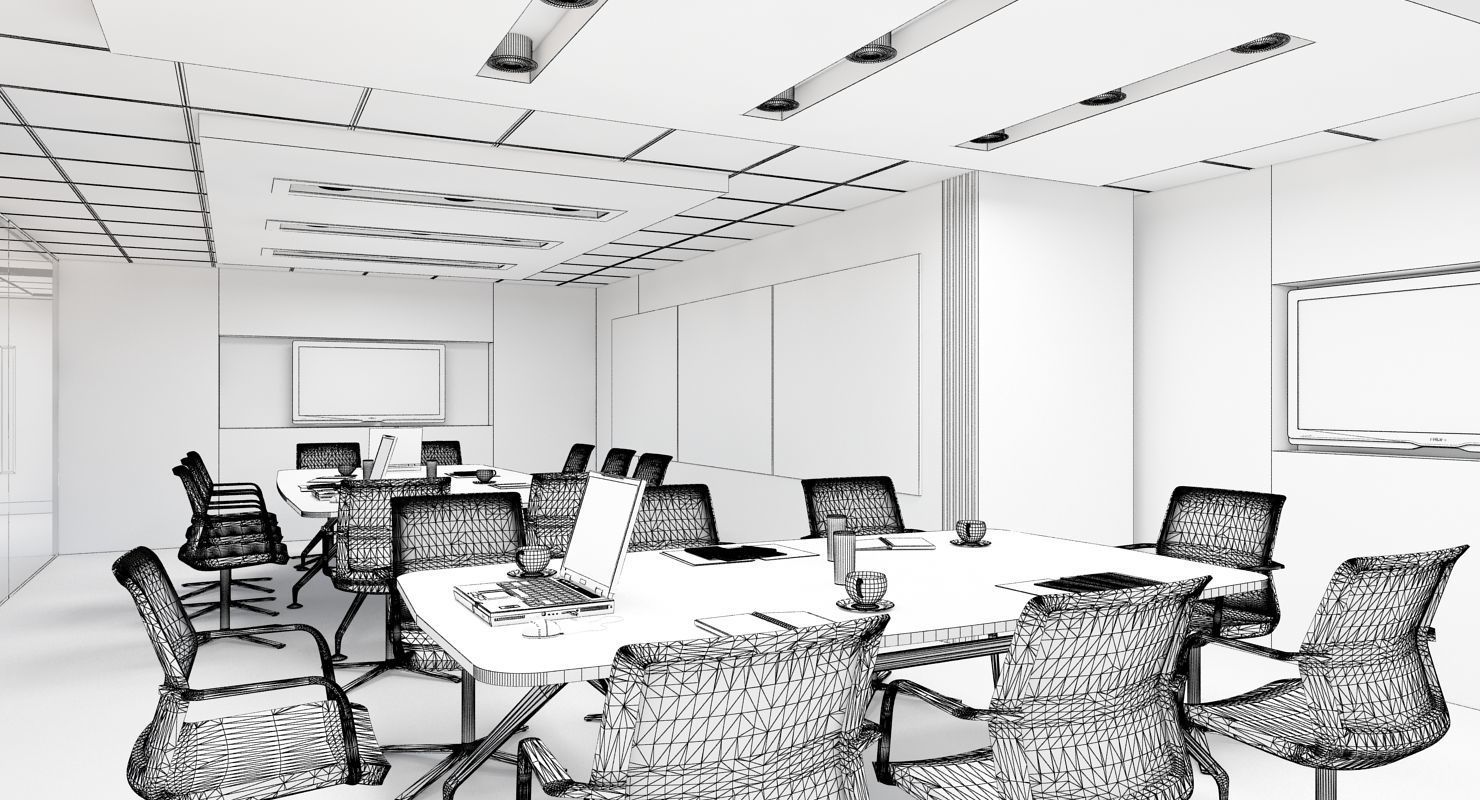 Office Interior 40 3D model_4