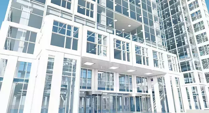 Office Building Tower Exterior And Interior