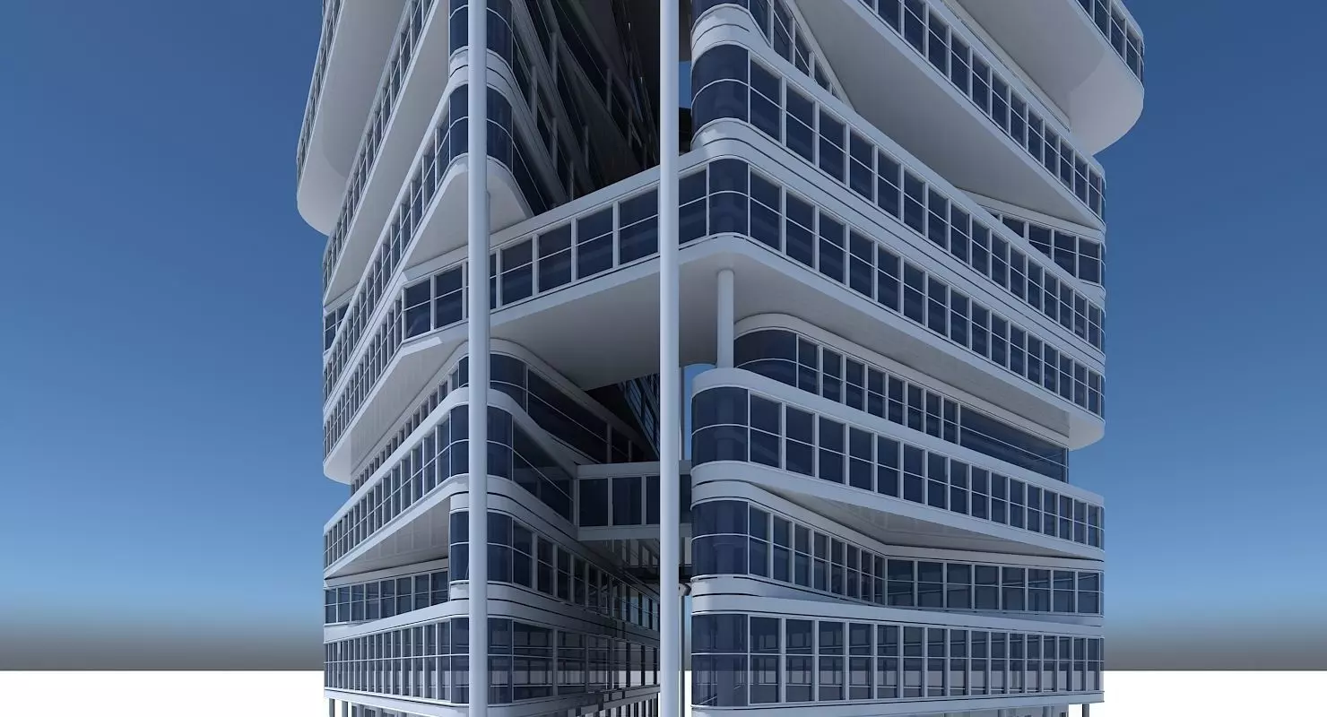 Office Building Tower 1 3D model_0