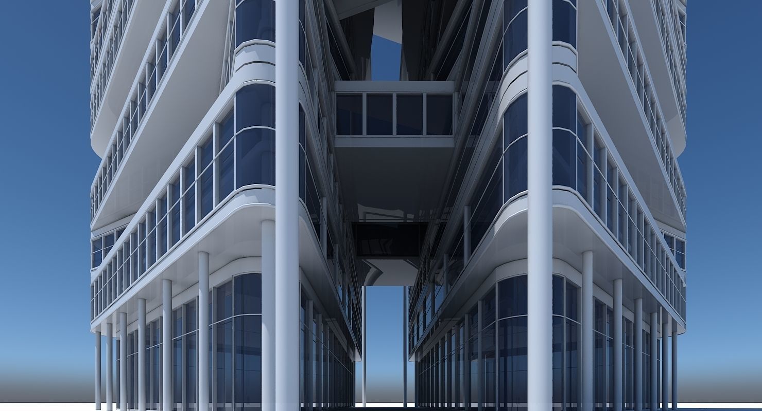Office Building Tower 1 3D model_3