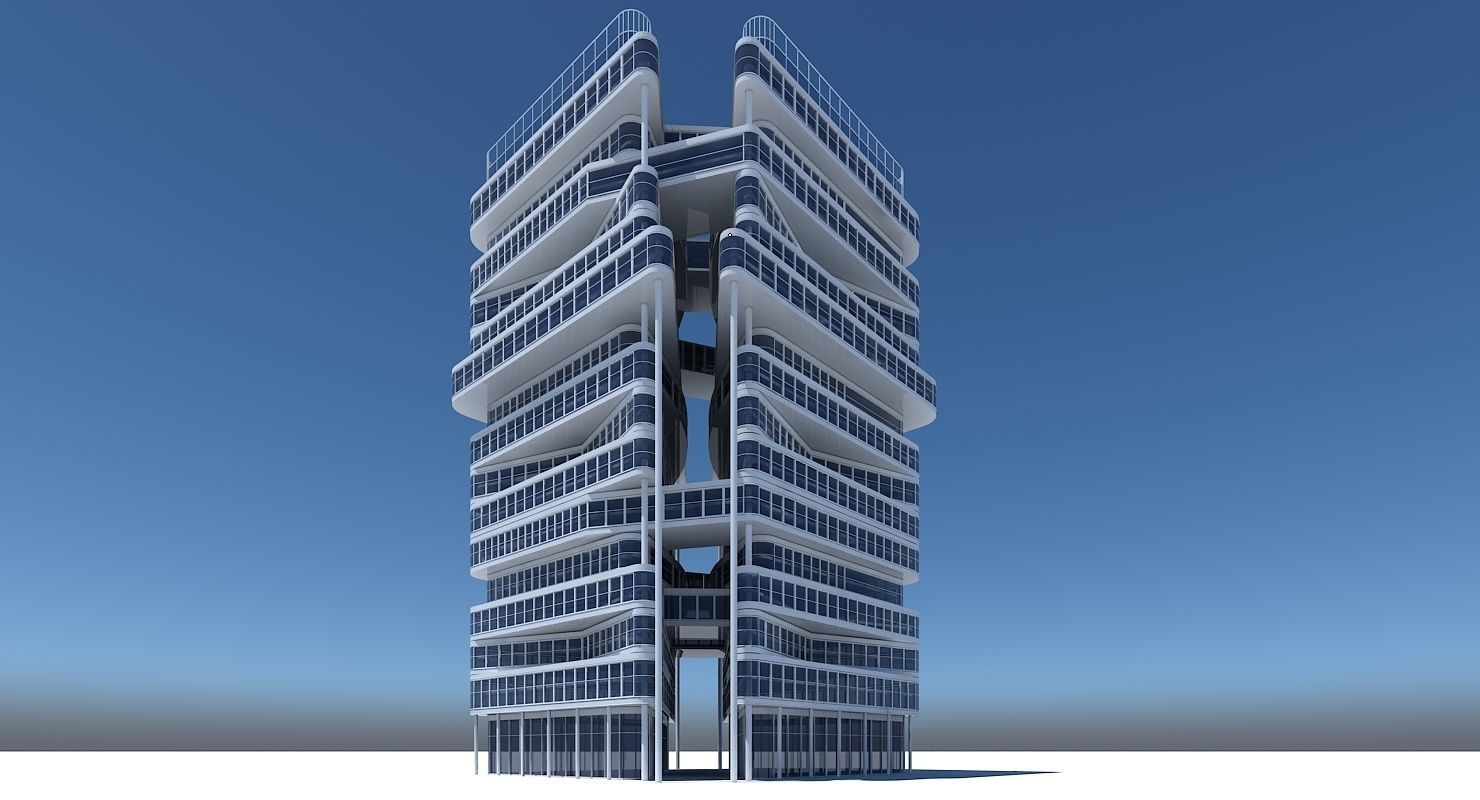 Office Building Tower 1 3D model_1