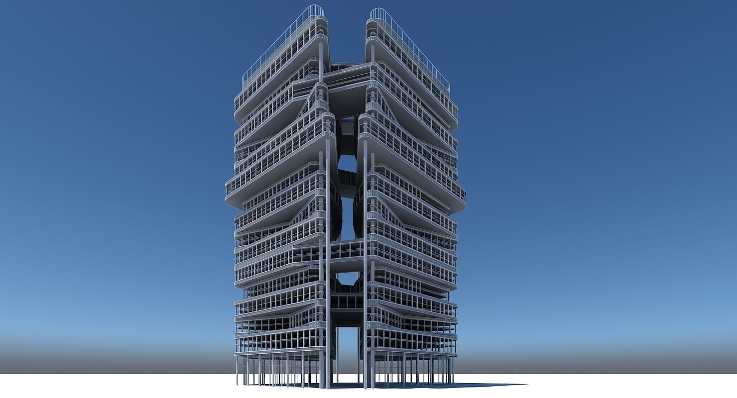 Office Building Tower 1 3D model_6