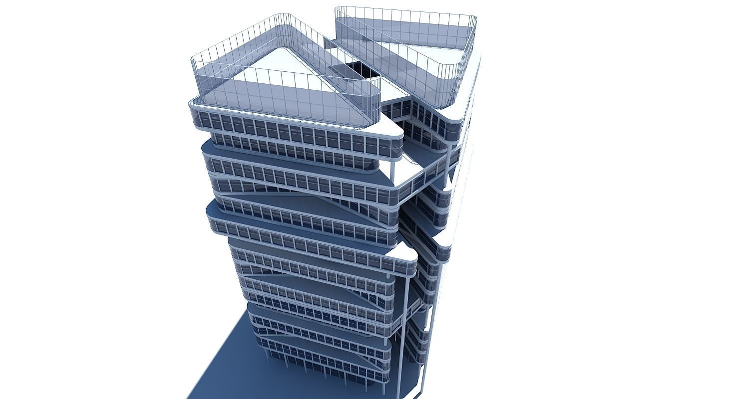 Office Building Tower 1 3D model_5