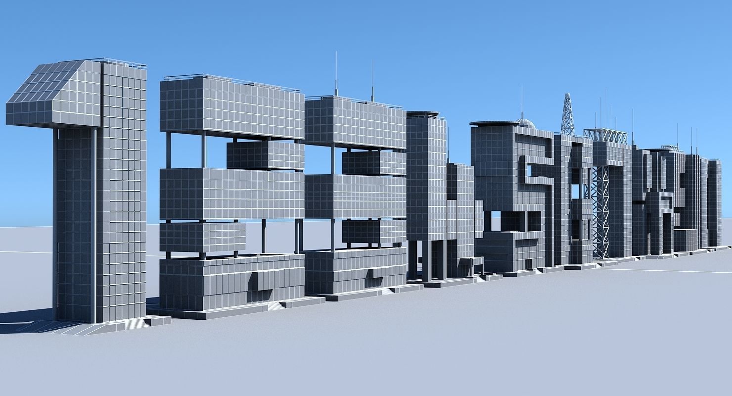 Numbers Skyscrapers 3D model_5