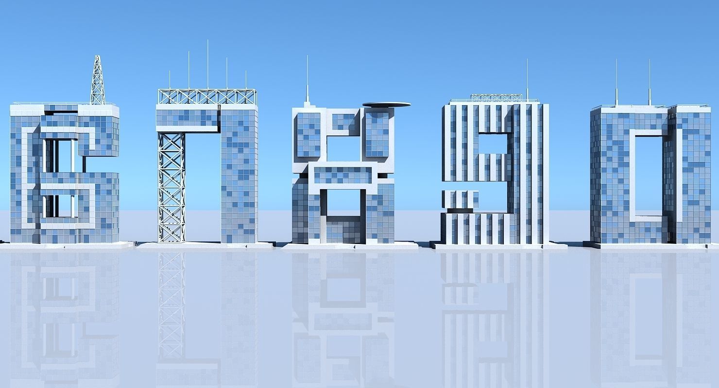 Numbers Skyscrapers 3D model_2