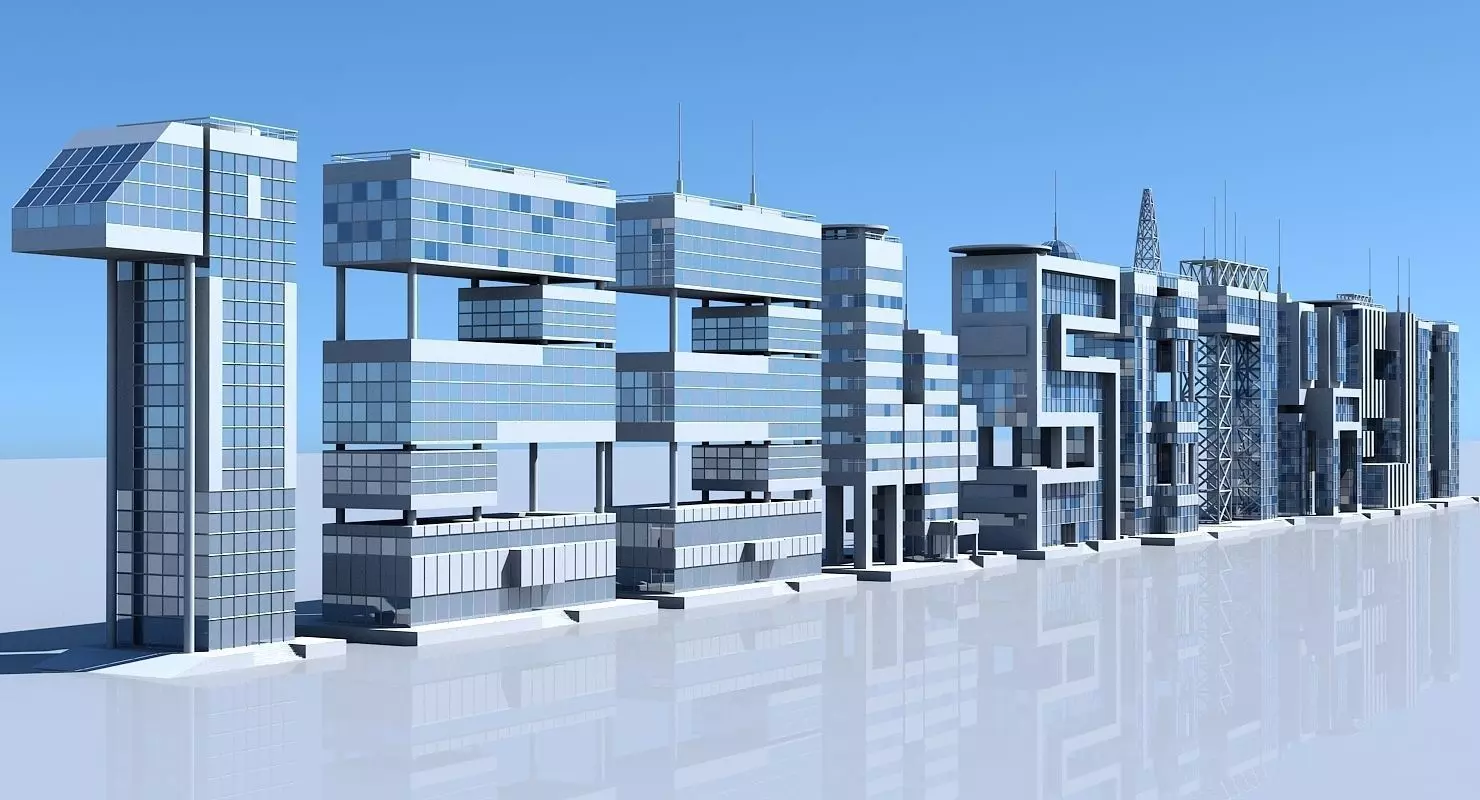 Numbers Skyscrapers 3D model_0