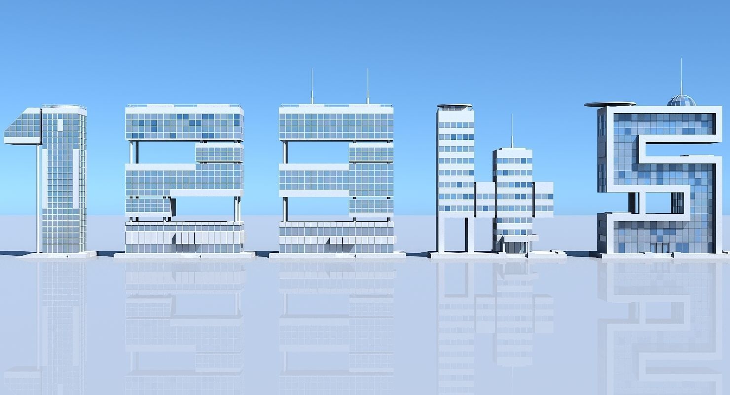 Numbers Skyscrapers 3D model_1