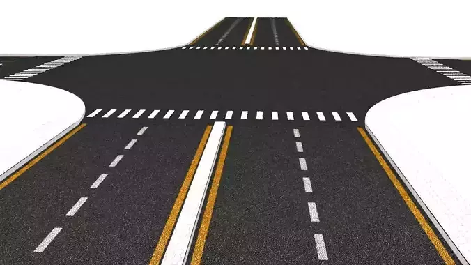 Road straight VR  low-poly 3D model