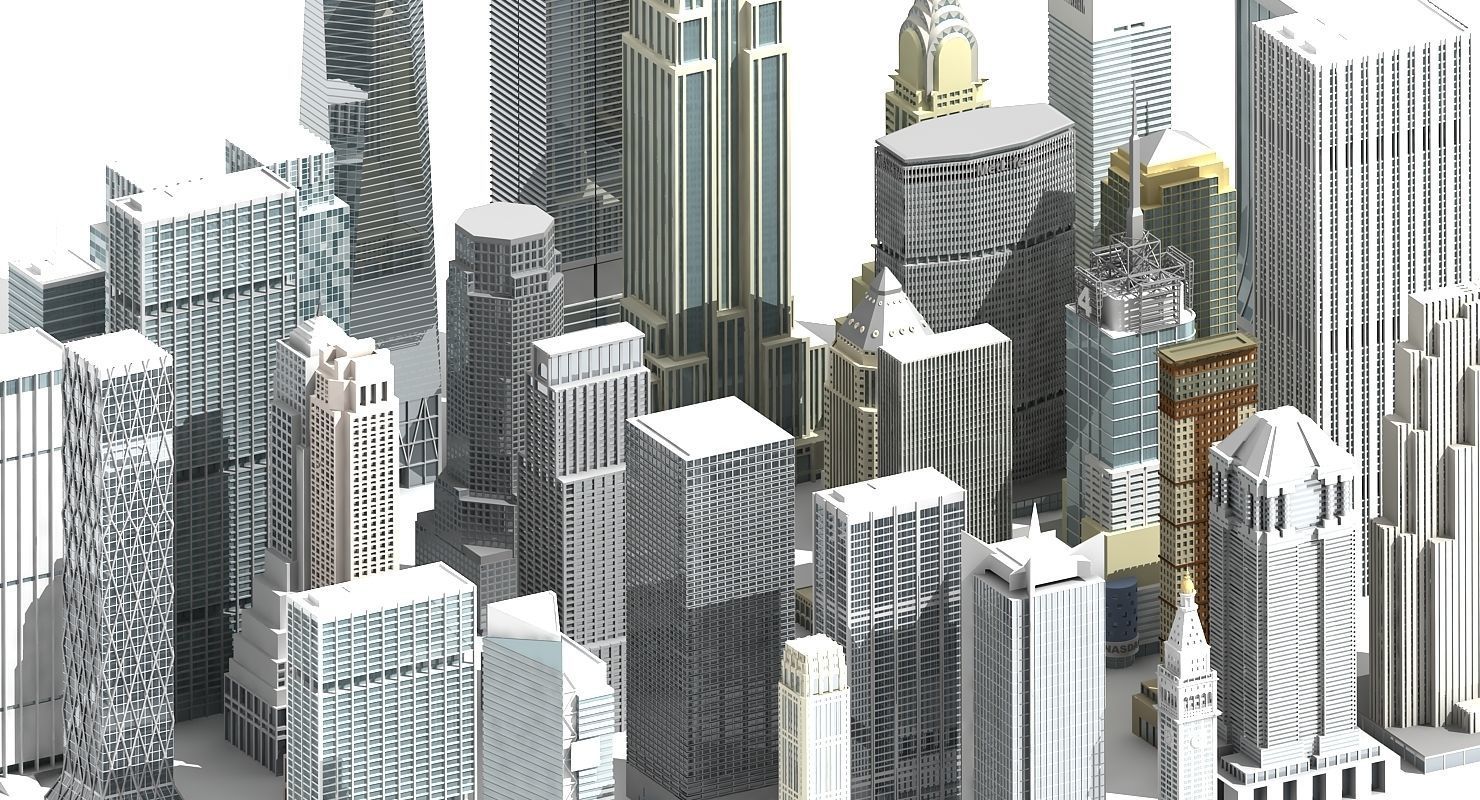 3D New York Skyscrapers 3D model_5