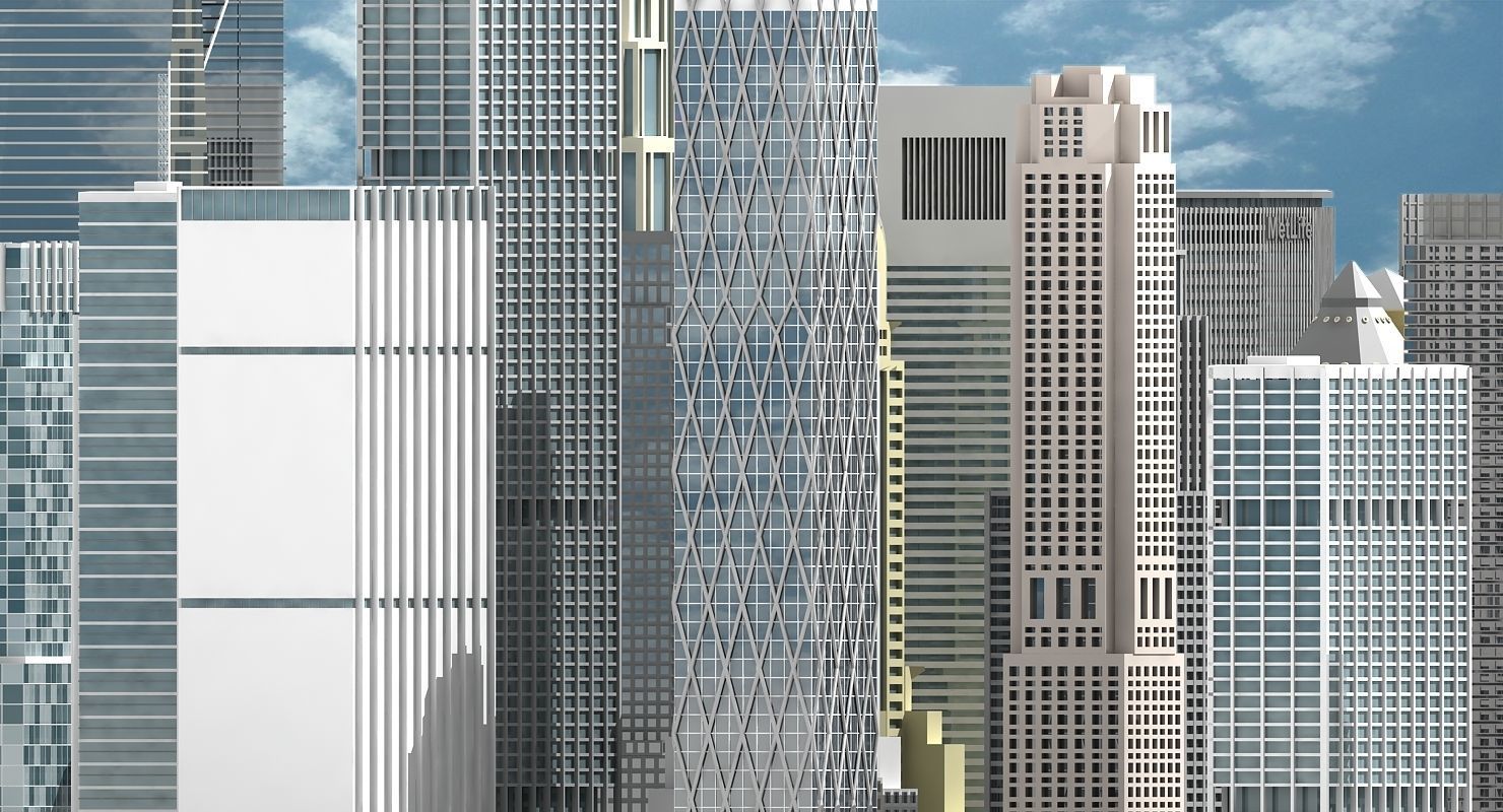 3D New York Skyscrapers 3D model_7