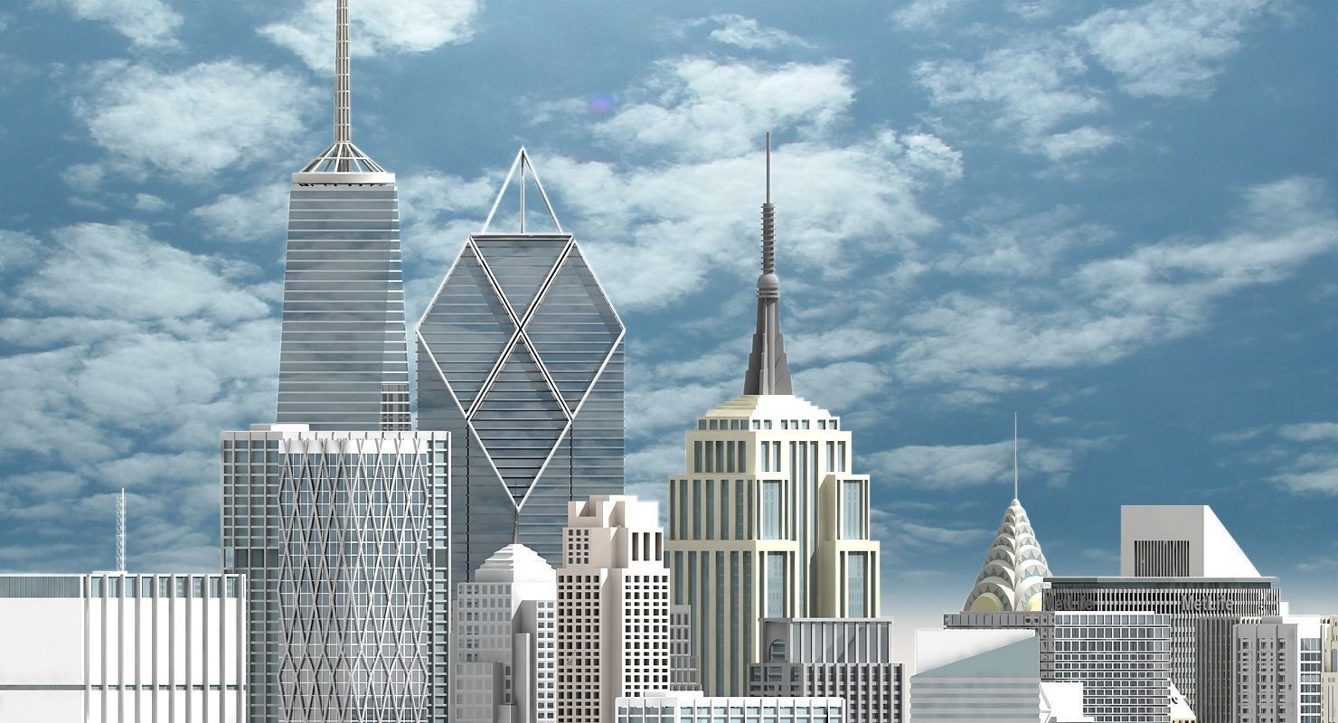 3D New York Skyscrapers 3D model_3