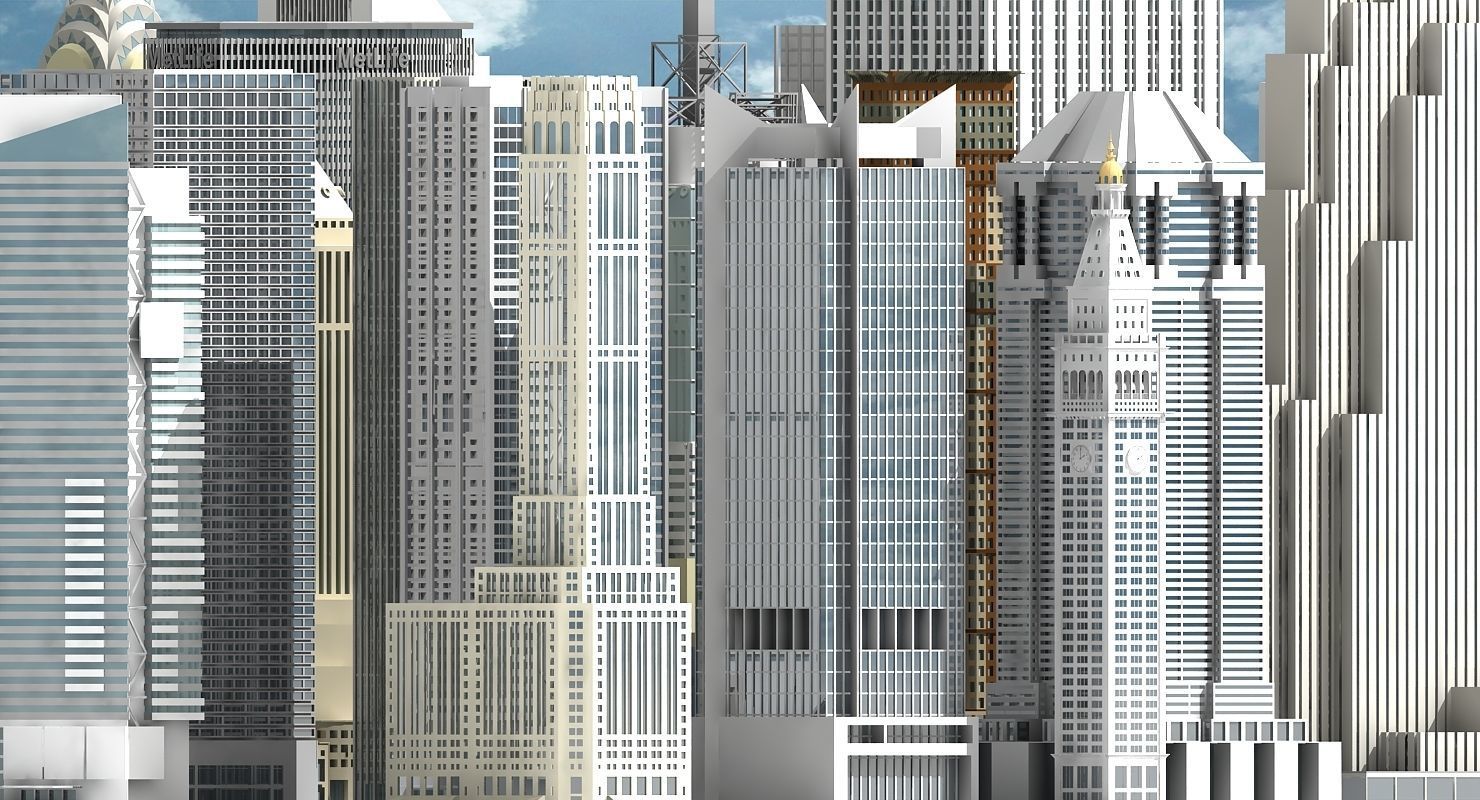 3D New York Skyscrapers 3D model_2