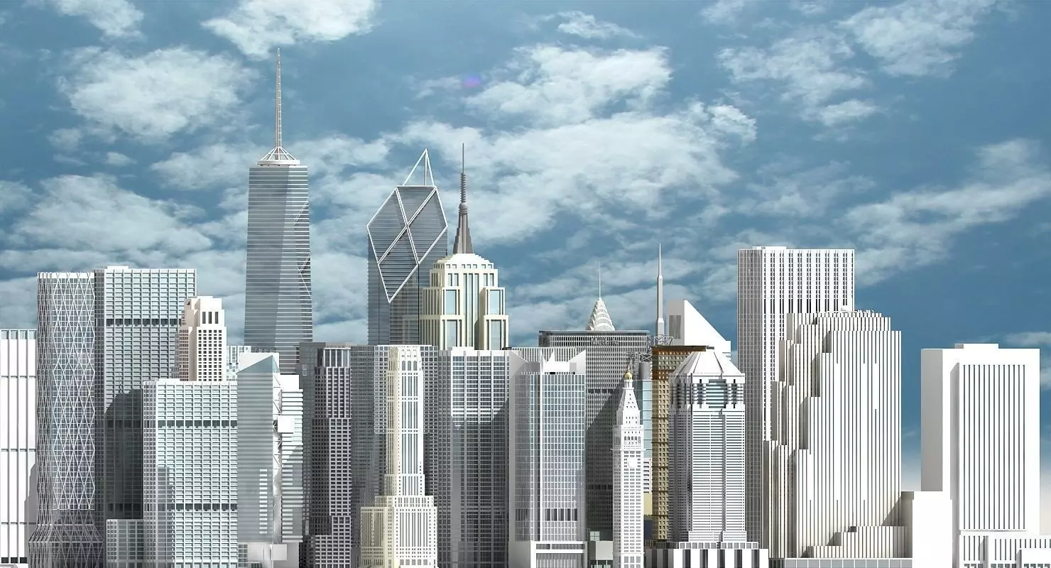 3D New York Skyscrapers 3D model_0