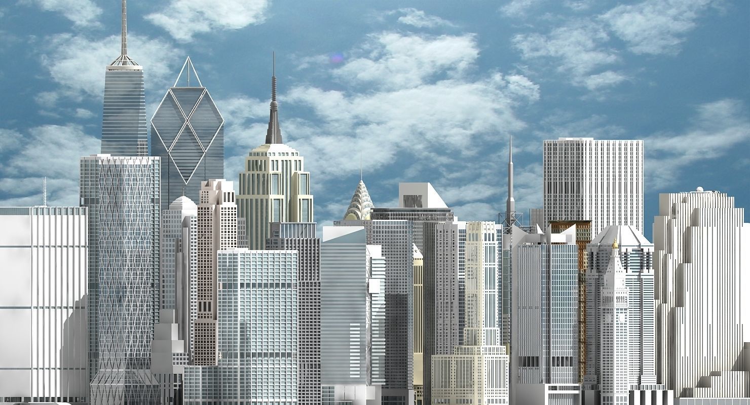 3D New York Skyscrapers 3D model_1