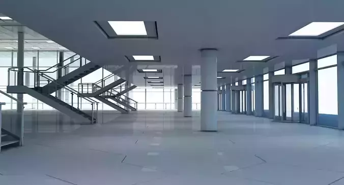 Modern Glass Building Interior And Exterior