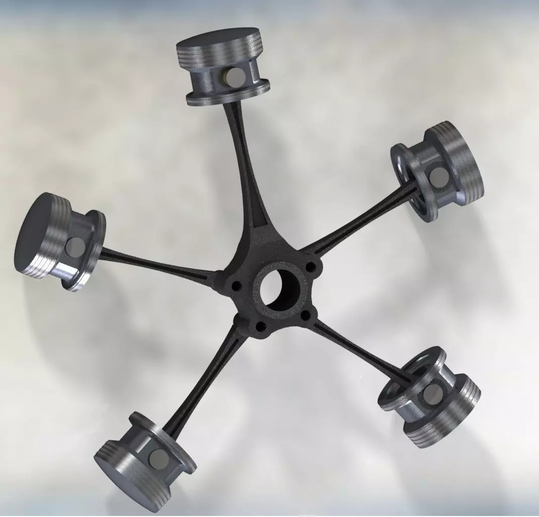 Radial Engine Free 3D model