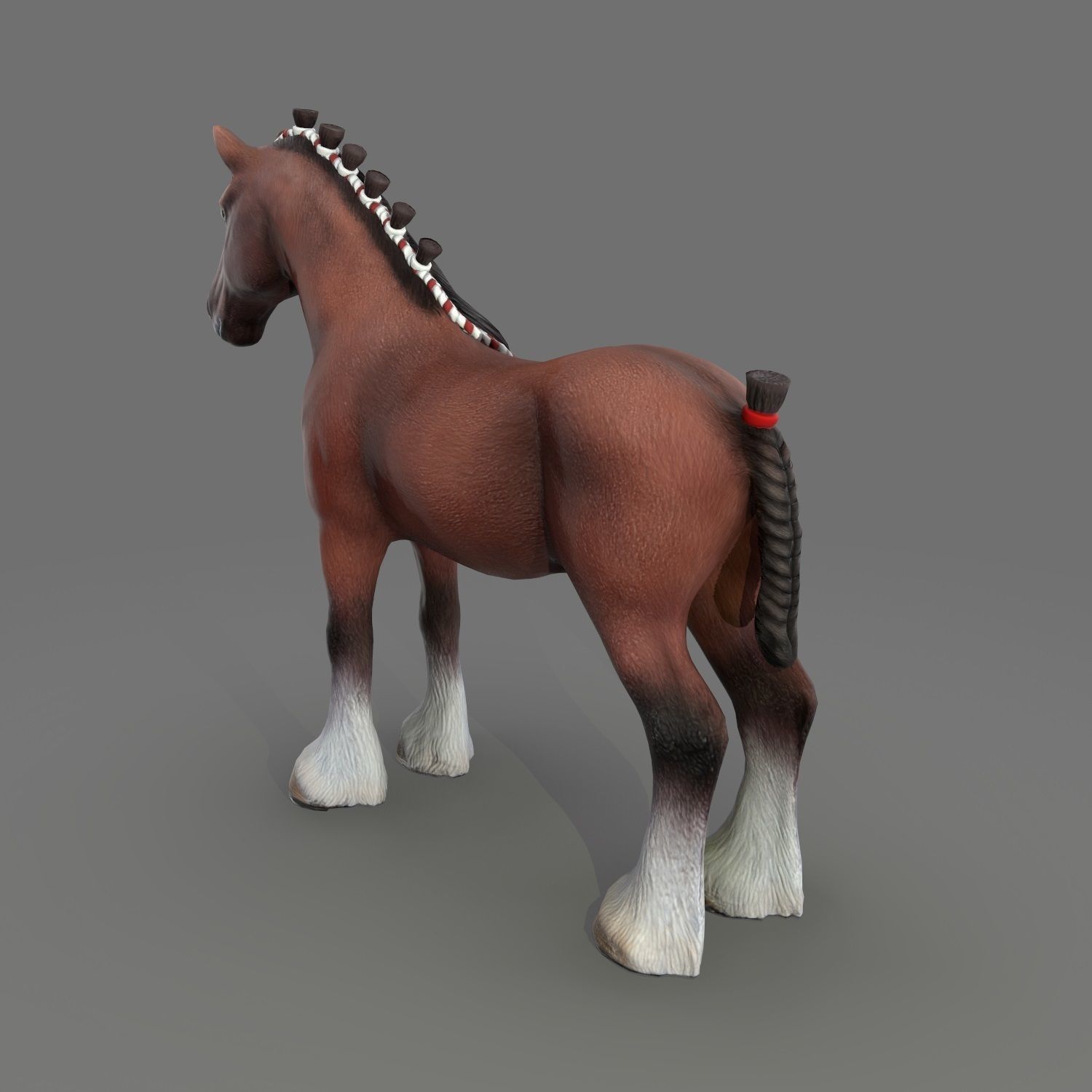 Clydesdale Horse Low Poly Low-poly 3D model_13