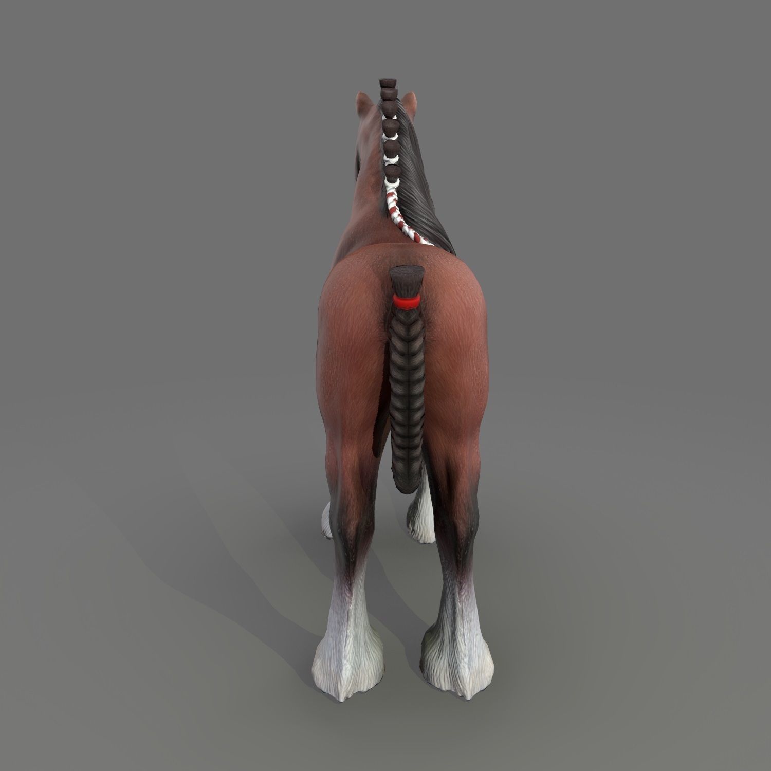 Clydesdale Horse Low Poly Low-poly 3D model_12