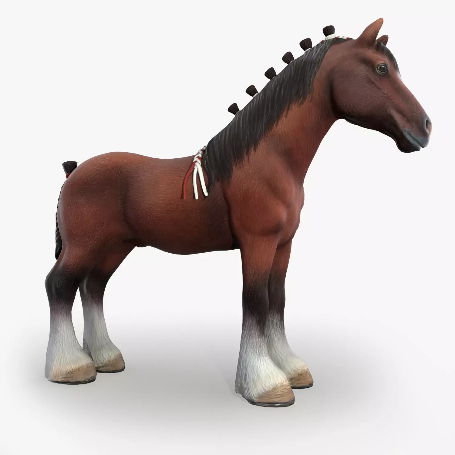 Clydesdale Horse Low Poly Low-poly 3D model_0