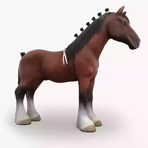 Clydesdale Horse Low Poly Low-poly 3D model