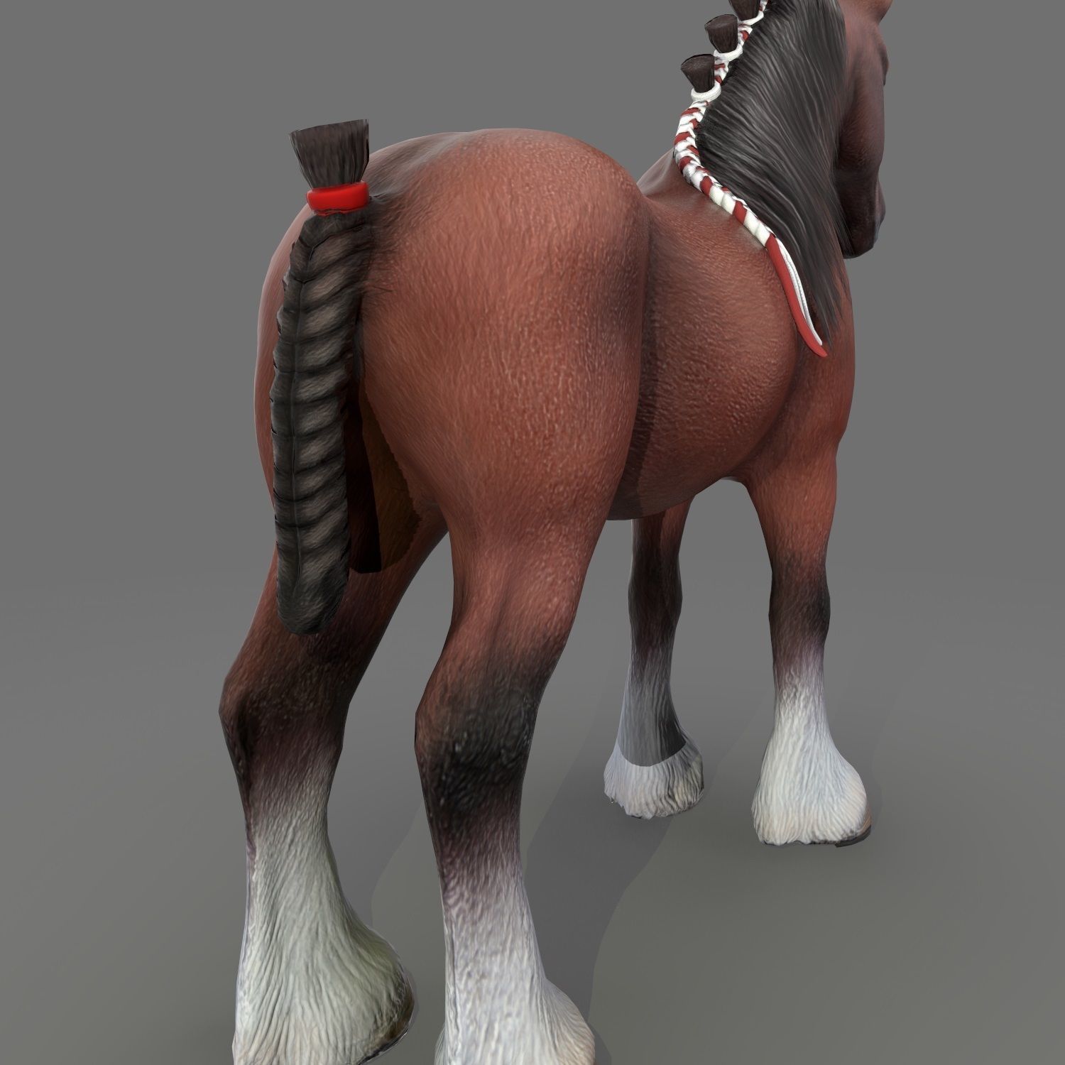 Clydesdale Horse Low Poly Low-poly 3D model_16