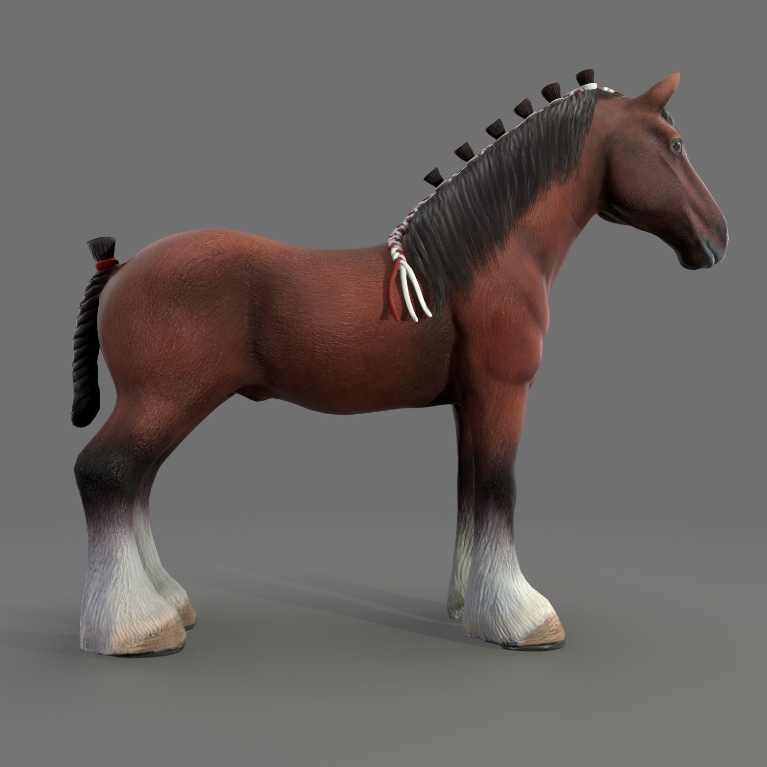 Clydesdale Horse Low Poly Low-poly 3D model_20