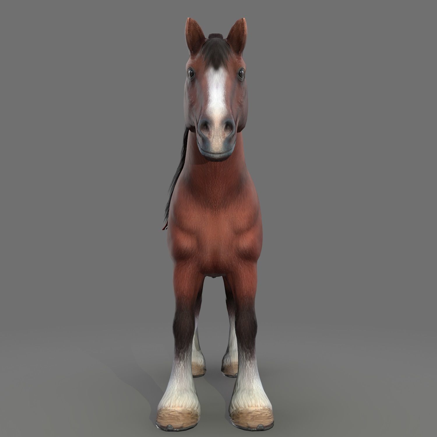 Clydesdale Horse Low Poly Low-poly 3D model_8