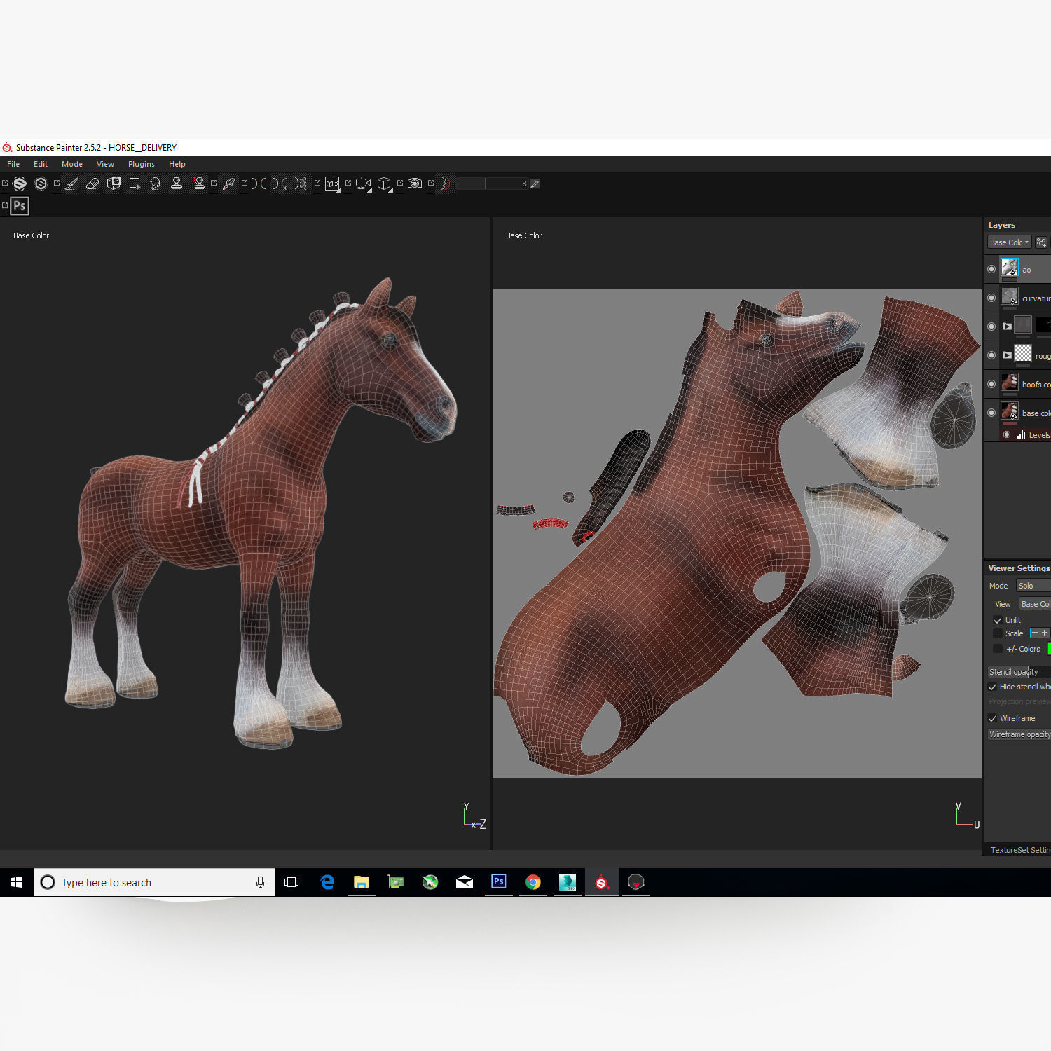 Clydesdale Horse Low Poly Low-poly 3D model_22