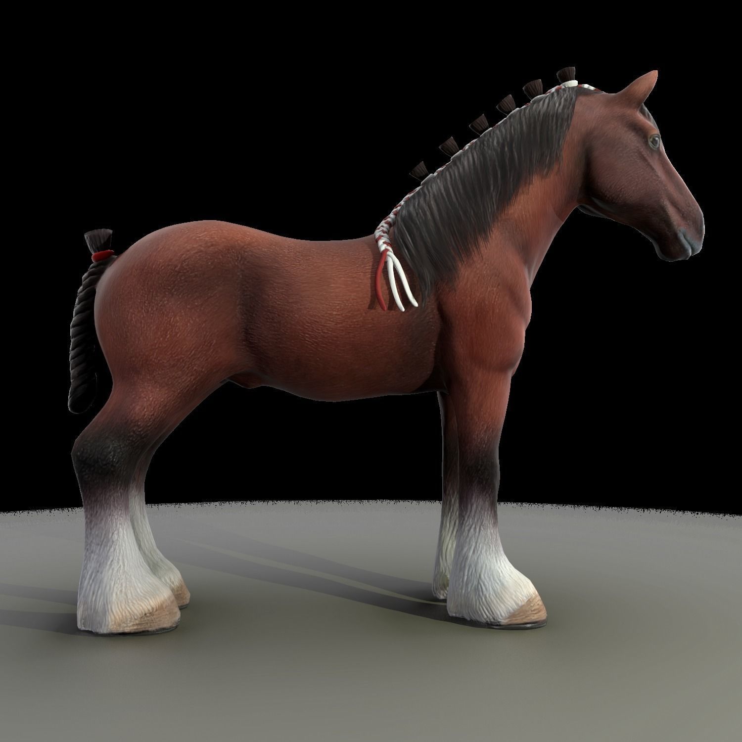Clydesdale Horse Low Poly Low-poly 3D model_23