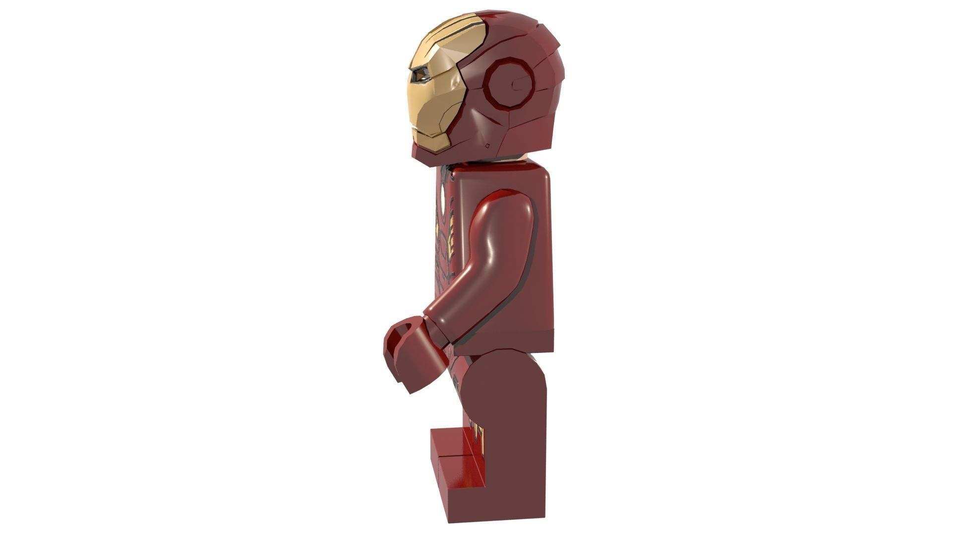 Lego Ironman Low-poly 3D model_4