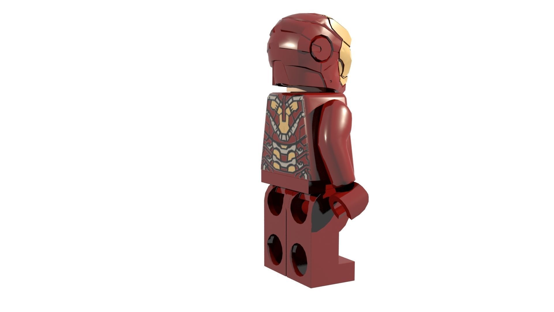 Lego Ironman Low-poly 3D model_3