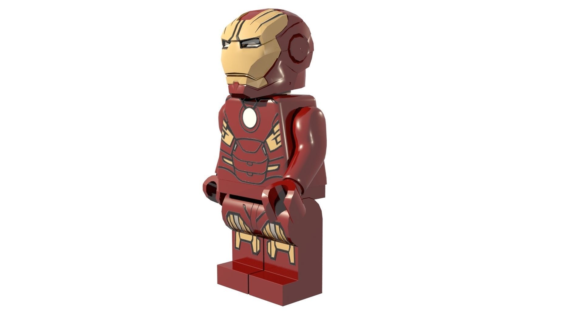 Lego Ironman Low-poly 3D model_1