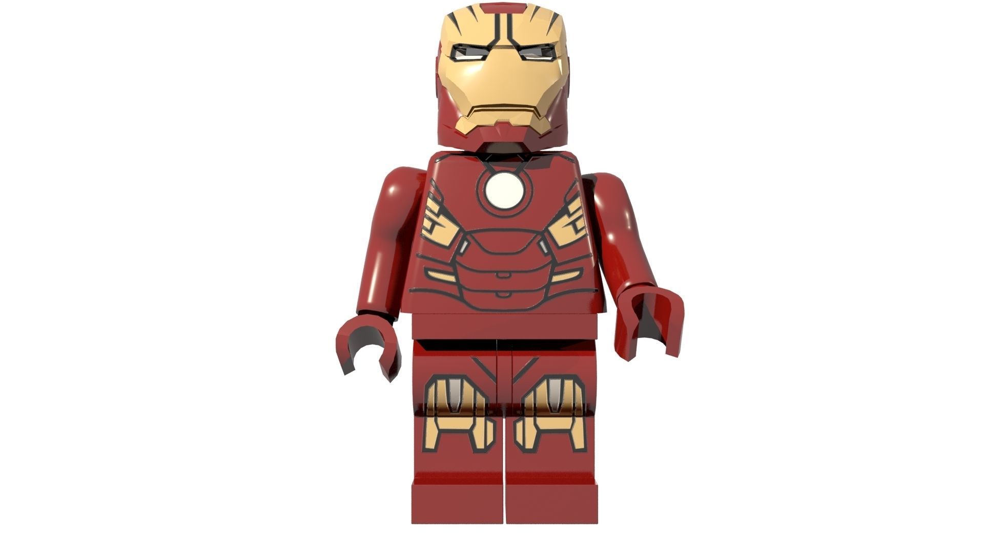Lego Ironman Low-poly 3D model_2
