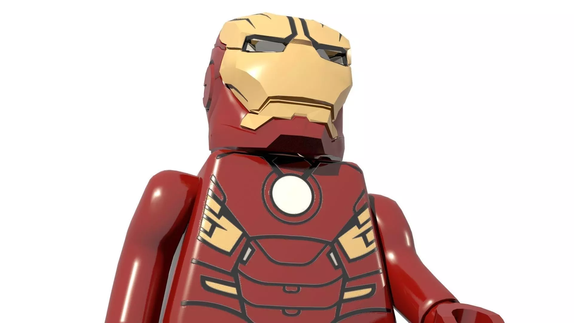 Lego Ironman Low-poly 3D model_0