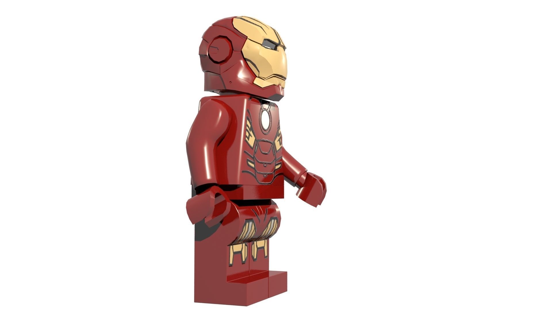 Lego Ironman Low-poly 3D model_6