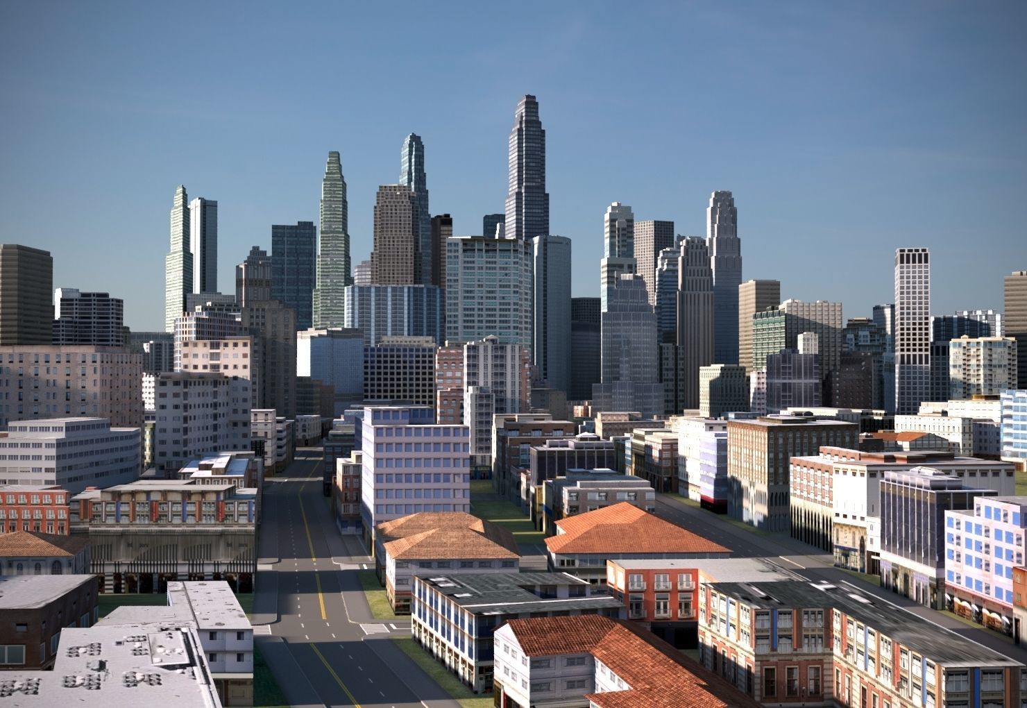 City 07 Low-poly 3D model_1